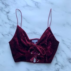 TOBI Velvet Crop Top